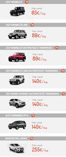 goedkoop een Jeep huren